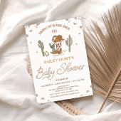 Invitation Rustique Jaune Genre Neutre Baby shower Occidental