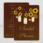 Invitation Rustique Jaune Mason Jars (Devant / Derrière)