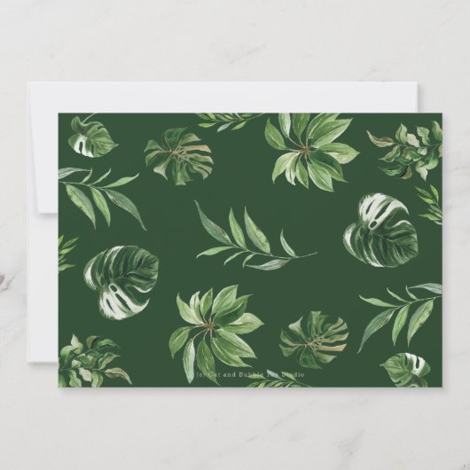 Invitation Rustique Jungle Animaux Bois Verdure Photo Anniver (Dos)