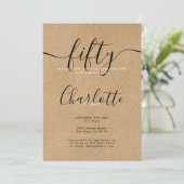 Invitation Rustique Kraft 50 ans (Debout devant)