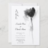 Invitation Rustique Kraft Black Tulip Floral Mariage (Devant)