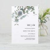 Invitation Rustique Kraft Blue Thistle Floral Enregistrer la  (Debout devant)