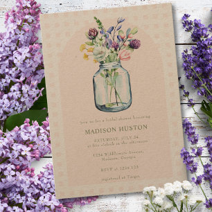 Invitation Rustique Kraft Fleur des Champs pour Ma