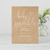 Invitation Rustique Kraft Genre Neutre Baby Sprinkle Douche (Debout devant)