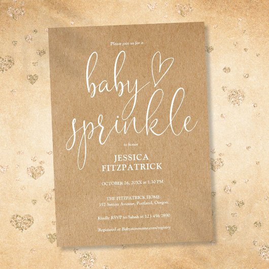 Invitation Rustique Kraft Genre Neutre Baby Sprinkle Douche