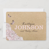 Invitation Rustique Kraft Moderne Floral Hanging Jar Baby sho (Dos)