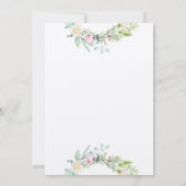 Invitation Rustique Kraft Monogram Rose Floral Mariage (Dos)