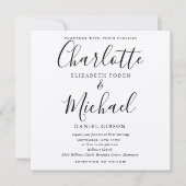 Invitation Rustique Kraft noir Script Mariage photo (Devant)
