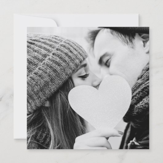 Invitation Rustique Kraft noir Script Mariage photo (Dos)