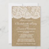 Invitation Rustique Kraft Vintage dentelle blanche (Devant)