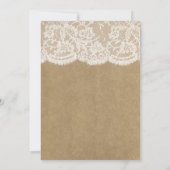 Invitation Rustique Kraft Vintage dentelle blanche (Dos)