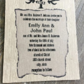 Invitation Rustique La chasse est sur Mariage montré sur Kraf