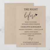 Invitation Rustique La Nuit Avant Le Dîner De Répétition Mari (Devant / Derrière)