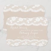 Invitation Rustique Lace Bridal Showback (Devant / Derrière)
