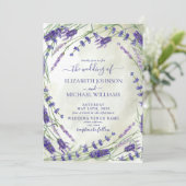 Invitation Rustique Lavande Botanique Aquarelle Mariage photo (Debout devant)