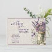 Invitation Rustique Lavande Printemps Été Floral Mariage (Debout devant)