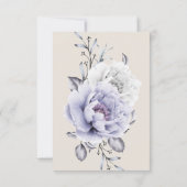Invitation Rustique Lilac et Albâtre Peony Mariage floral (Dos)