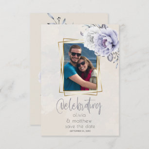 Invitation Rustique Lilac et Albâtre Peony Mariage floral