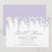 Invitation Rustique Lilac Horizontale Douche nupti (Devant / Derrière)