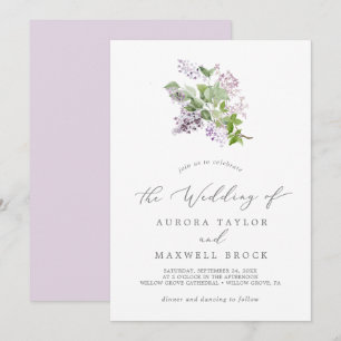 Invitation Rustique Lilac Simple Mariage