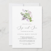 Invitation Rustique Lilac Sip et voir (Devant)