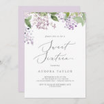 Invitation Rustique Lilac Sweet sixteen Anniversaire<br><div class="desc">Cette invitation à l'anniversaire du sweet sixteen lilas rustique est parfaite pour une fête du 16e anniversaire du printemps ou de l'été. Le design floral romantique et élégant présente des fleurs sauvages lilas violets d'aquarelle aux allures de jardin boho.</div>