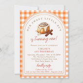 Invitation Rustique Little Bun Cinnamon Rouleau 1er fête d'an (Devant)