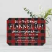 Invitation Rustique Lumberjack Plaid Celebration Occasion de  (Debout devant)