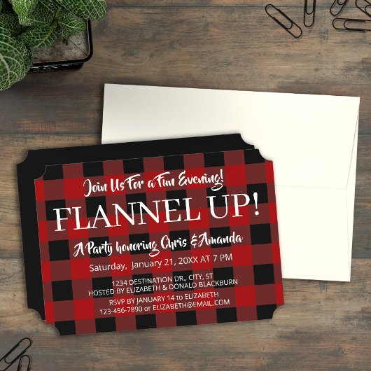 Invitation Rustique Lumberjack Plaid Celebration Occasion de 