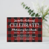 Invitation Rustique Lumberjack Plaid Celebration Occasion de  (Debout devant)