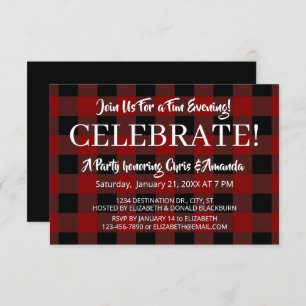 Invitation Rustique Lumberjack Plaid Celebration Occasion de