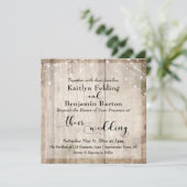 Invitation Rustique Lumière Brown Bois et Lumières Blanches M (Debout devant)