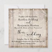 Invitation Rustique Lumière Brown Bois et Lumières Blanches M (Devant)