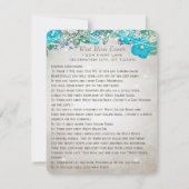 Invitation Rustique Luxe Bocal Navy Turquoise (Dos)