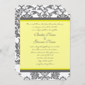 Invitation Rustique Luxe Charcoal Grey et Jaune Mariage (Devant / Derrière)