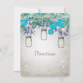 Invitation Rustique Luxe Mason Jar Navy Turquoise (Devant)