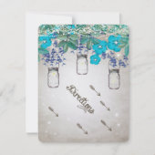 Invitation Rustique Luxe Mason Jar Navy Turquoise (Devant)