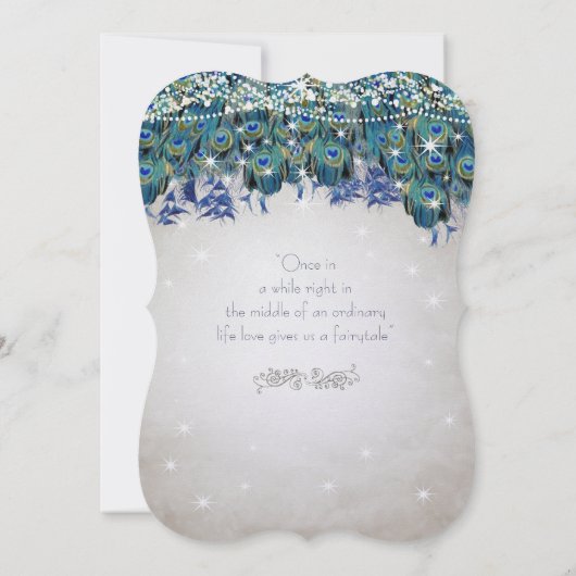 Invitation Rustique Luxe Mason Jar Navy Turquoise Peacock (Dos)