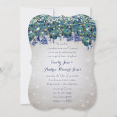 Invitation Rustique Luxe Mason Jar Navy Turquoise Peacock (Devant)