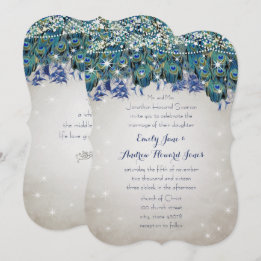 Invitation Rustique Luxe Mason Jar Navy Turquoise Peacock
