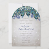 Invitation Rustique Luxe Mason Jar Navy Turquoise Peacock (Devant)