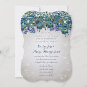 Invitation Rustique Luxe Pot Mason Navy Turquoise Paon (Devant)