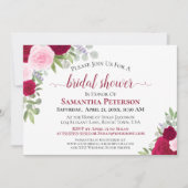 Invitation Rustique Magenta rose Boho Chic Fête des mariées f (Devant)