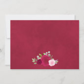 Invitation Rustique Magenta rose Boho Chic Fête des mariées f (Dos)