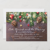 Invitation Rustique Manger Boire & se Réjouir Fête de Noël Xm (Devant)