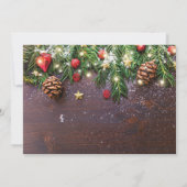 Invitation Rustique Manger Boire & se Réjouir Fête de Noël Xm (Dos)