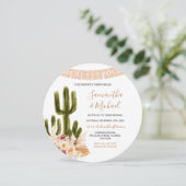Invitation Rustique Mariage Cactus (Debout devant)