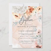Invitation Rustique Mariage d'aquarelle Florale en terre cuit (Devant)