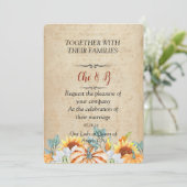 Invitation Rustique Mariage de automne Card (Debout devant)
