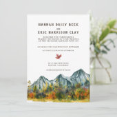 Invitation Rustique Mariage de montagne d'automne (Debout devant)